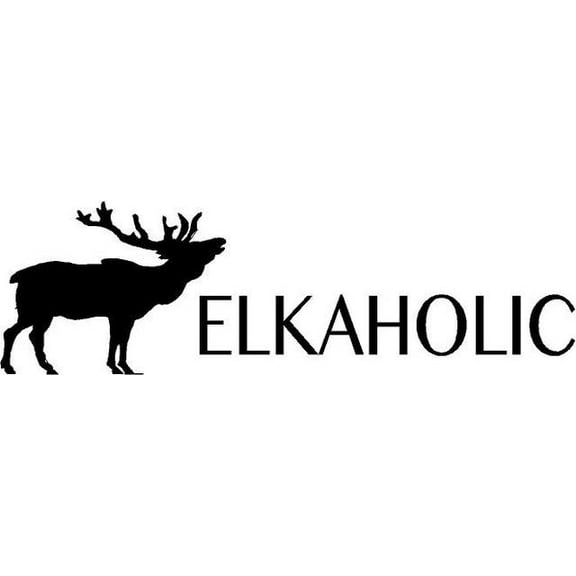 Hunting Vinyl Wall Decal | Elkaholic Sticker | 22"x7"