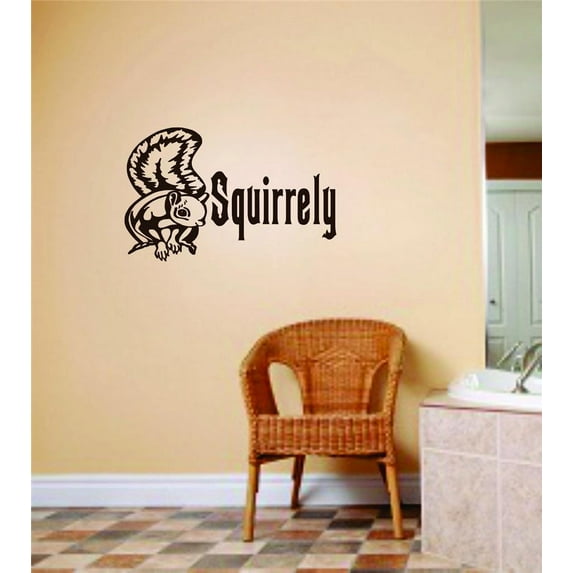 Hunting Vinyl Wall Decal - Squirrel Graphics With Squirrely Animal Hunting Hunter Man Gun Boys Kids Sports 6 X 12 Inches