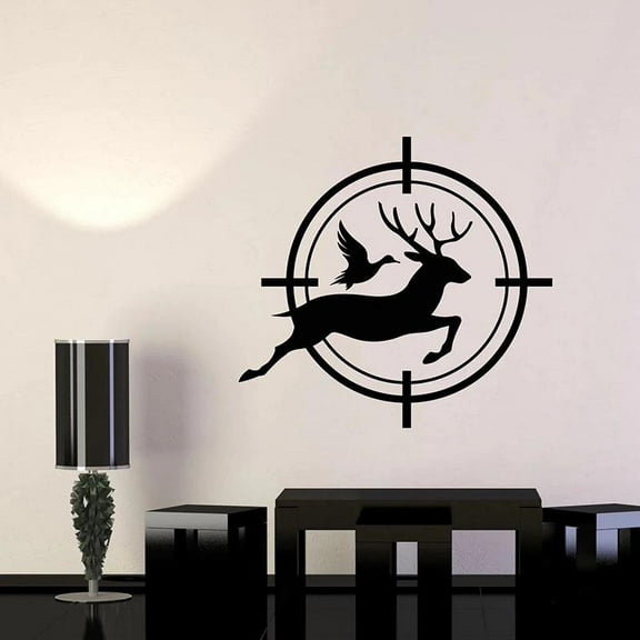 Hunting Wall Decal Hobby Duck Deer Target Garage Man Cave Living Room Home Decor Door Window Vinyl Stickers Art Wallpaper 42x45cm