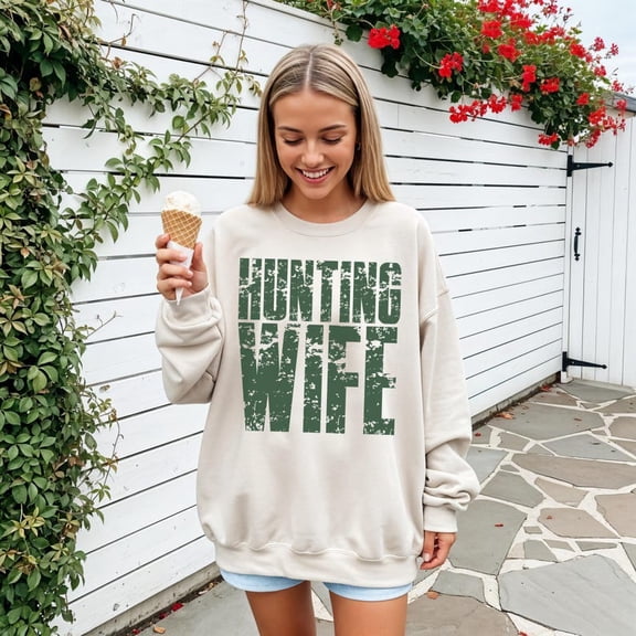 Hunting Wife Bundle, Distressed Hunting Shirt Sublimation, Deer Duck Dove Season, Hunt Life Design, Trendy Wife Hunting Shirt739 Sweatshirt All Size S-5XL