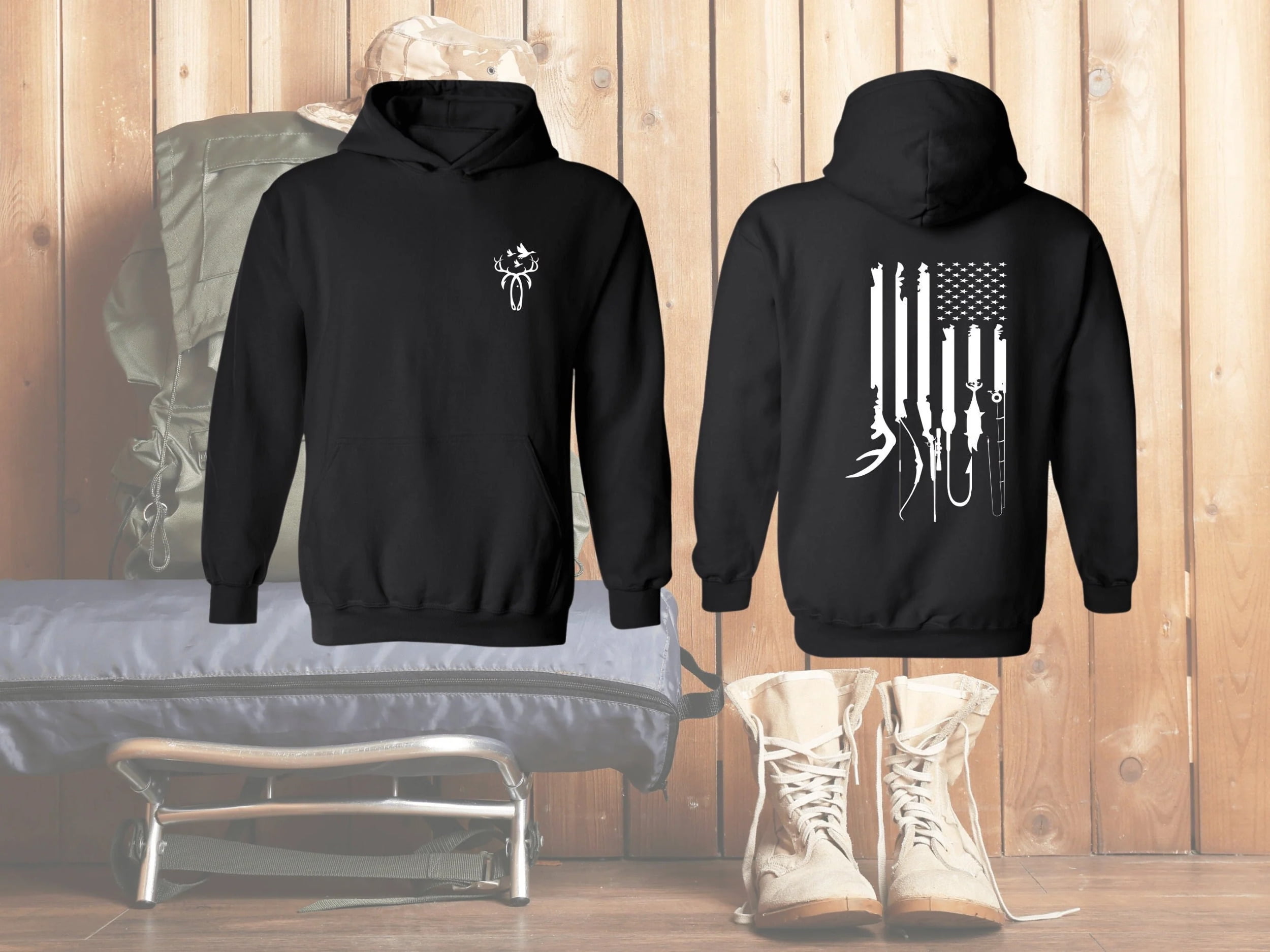 Hunting and Fishing Flag Sweatshirt 