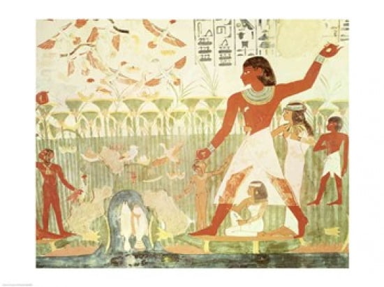 Hunting and Fishing from the Tomb of Nakht Canvas Art - (24 x 18)