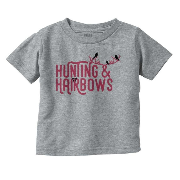 Hunting and Hairbows Cute Daughter Youth T Shirt Tee Girls Infant Toddler Brisco Brands 12M