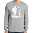 thumbnail image 1 of Hunting with dog Graphic Design Men's Big Size Ultra Cotton Long Sleeve T-Shirt - Ash 4XL, 1 of 2