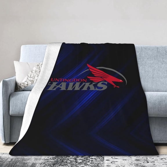 Huntingdon A College Logo Fleece Blanket, Very Soft Microfiber Flannel Blanket for Couch Warm and Cozy for All Seasons