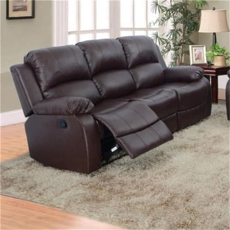 Huntington 3-Piece Brown Bonded Leather Sofa & Loveseat & Chair 1 Set with 5 Recliner