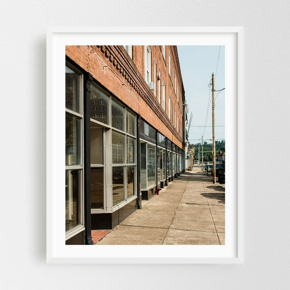 Huntington Architectural 03 - Huntington West Virginia Photography Street Photography Architecture City Vintage Rustic Minimalist White Framed Wall Art Print 12 x 16 inches