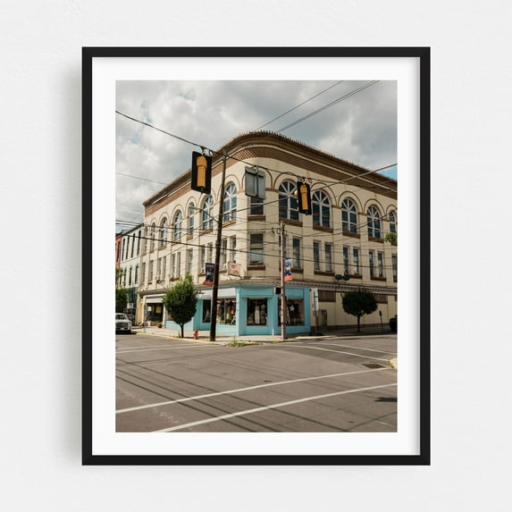 Huntington Architecture 02 - Huntingdon Pennsylvania Photography Architecture Vintage Street Photography City Travel Poster Black Framed Wall Art Print 12 x 16 inches