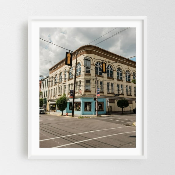 Huntington Architecture 02 - Huntingdon Pennsylvania Photography Architecture Vintage Street Photography City Travel Poster White Framed Wall Art Print 12 x 16 inches