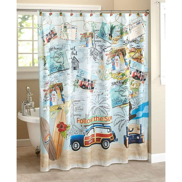 Cheap beach best sale shower curtains