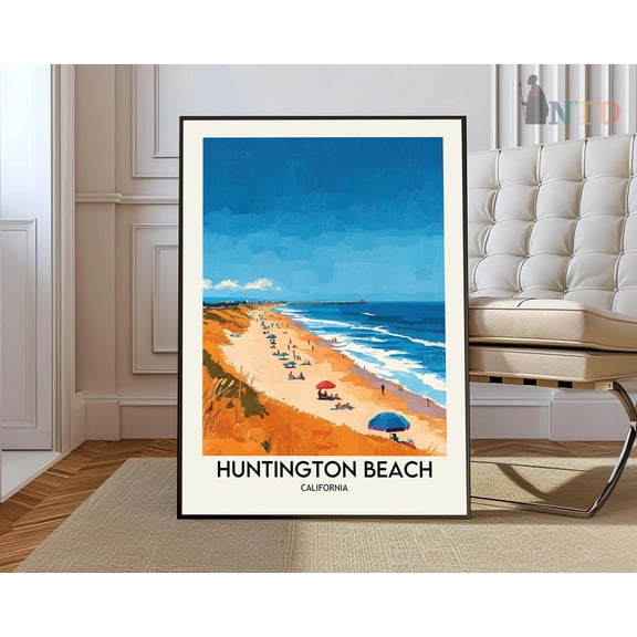 Huntington Beach California Surf Poster, Unframed Paper Poster 8x10in
