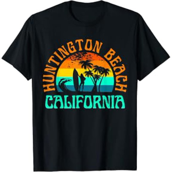 Huntington Beach California Surf Surfer Retro Sunset Girls T-Shirt, Unisex T-Shirt