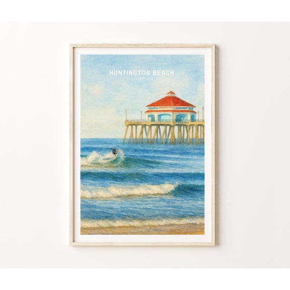 Huntington Beach California Surfer Pier Home Decor
