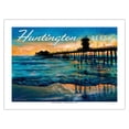 thumbnail image 1 of Huntington Beach California - Vintage Travel Poster by Wade Koniakowsky - Fine Art Matte Paper Print (Unframed) 24x32in, 1 of 4