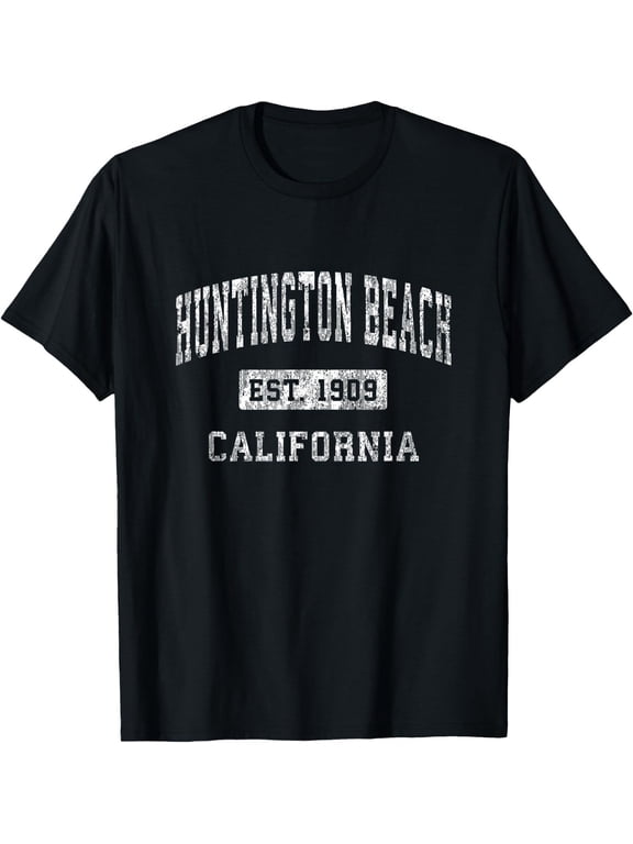 Huntington Beach Est 1909 California Ca Vintage Gift Casual Design For Celebration Moments T-Shirt, Size S-5XL