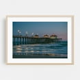 thumbnail image 1 of Huntington Beach Pier - Huntington Beach California Photography Seascape Night Sky Waves Boardwalk Ocean Coastal Oak Framed Wall Art Print 5 x 7 inches, 1 of 6