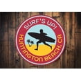 thumbnail image 1 of Huntington Beach Surfing Novelty Decor, Metal Wall Sign - 12" Circle, 1 of 4