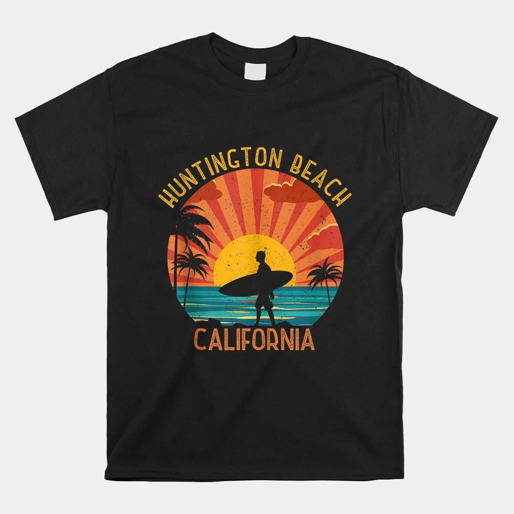 Huntington Beach Surfing Shirt California Retro Sunset Shirt