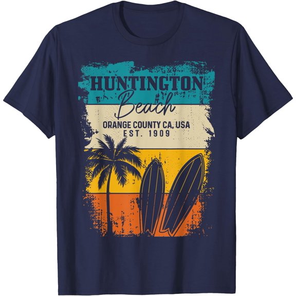 Huntington Beach Surfing Vintage Orange County California Unisex T-Shirt for Men Women