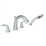 Huntington Brass Double Handle Deck Mount Roman Tub Faucet with Hand Shower