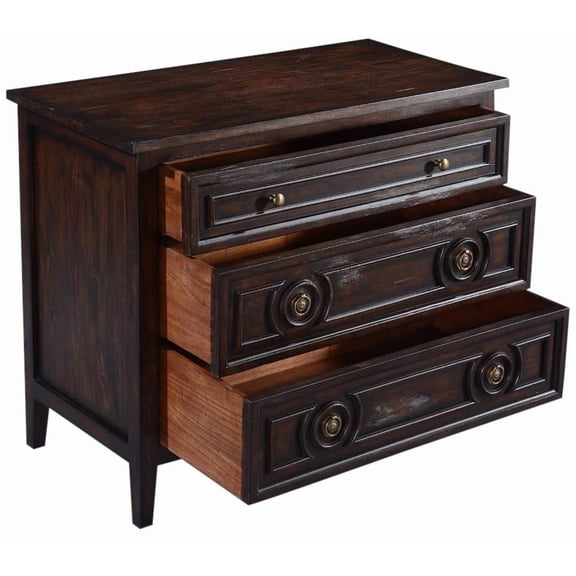 Huntington Chest-Dark Rustic Pecan Art Deco Style
