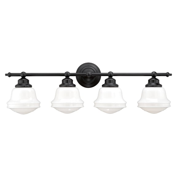 Huntley 4 Light Bronze Farmhouse Schoolhouse Bathroom Vanity Fixture