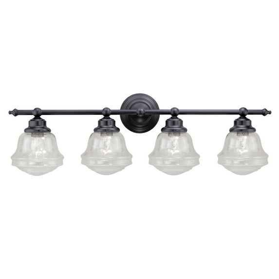 Huntley 4 Light Bronze Farmhouse Schoolhouse Bathroom Vanity Fixture