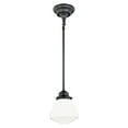 thumbnail image 1 of Huntley Bronze Farmhouse Schoolhouse Mini Pendant Ceiling Light White Glass, 1 of 10