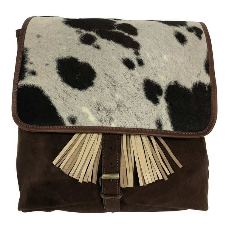 Huntley Equestrian Cowhide Suede Leather Designer Shoulder