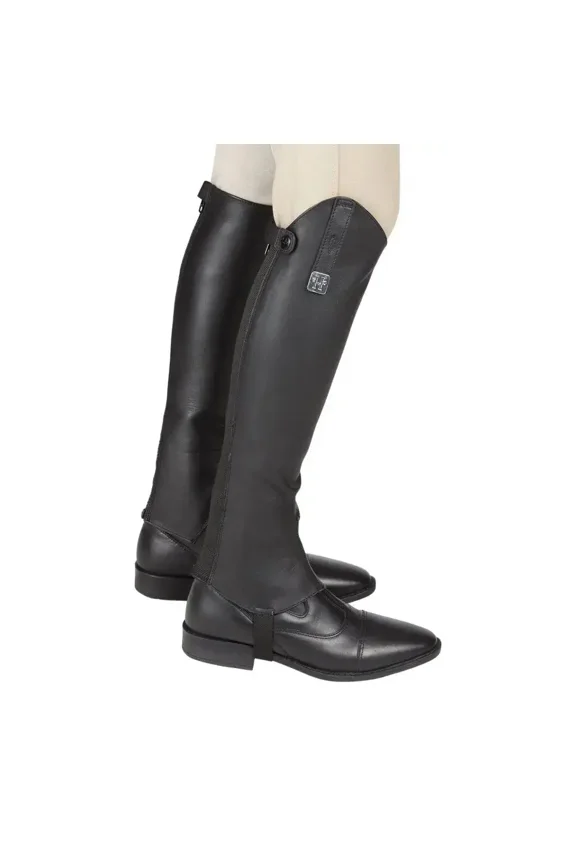 Custom Fit Along with Flexibility & Stability Leather Half Chaps-black Large Tall