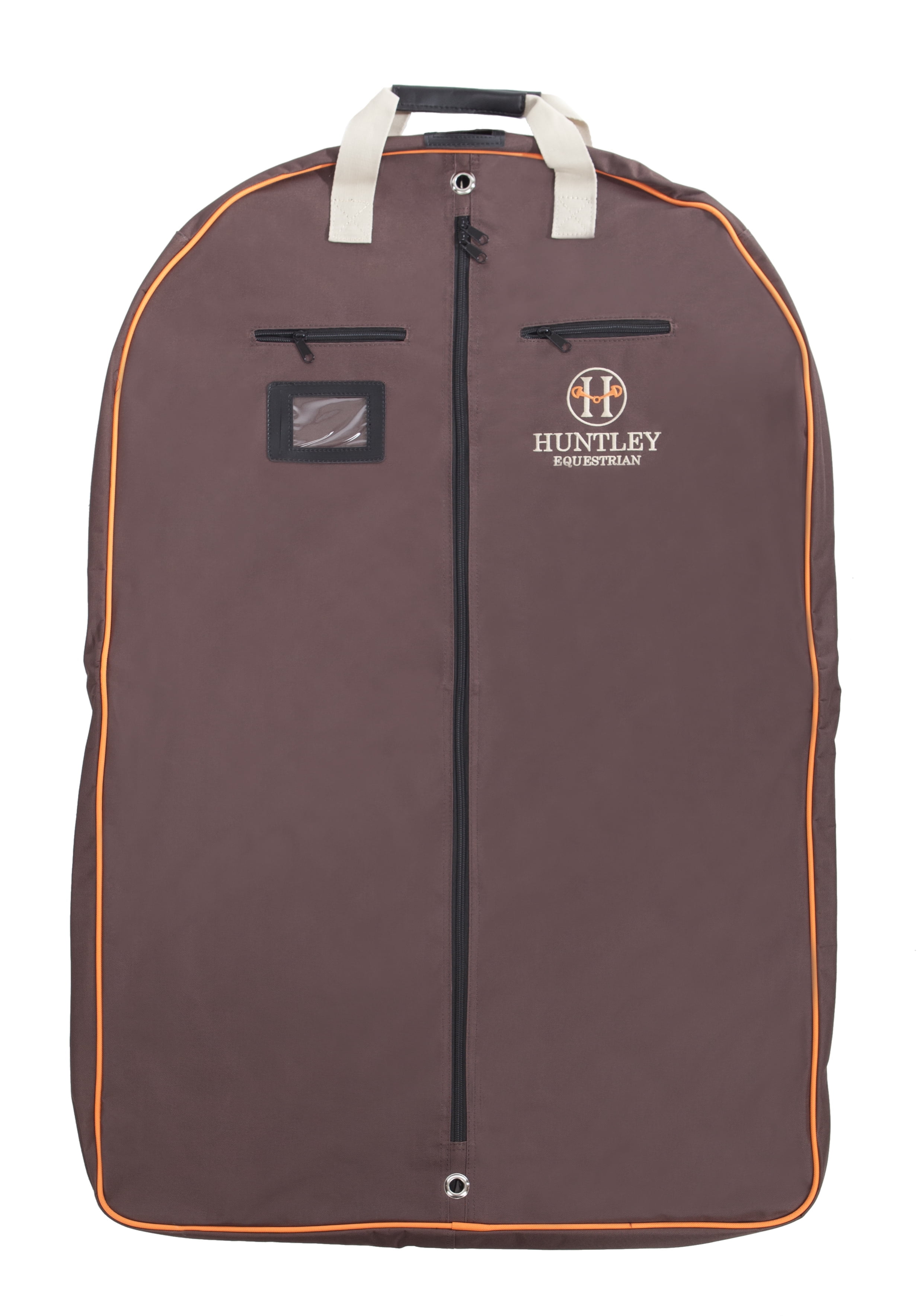 Huntley Equestrian Deluxe Travel Garment Bag Zipper, Closure Cover, Traveling Equestrian Bag Collection - Brown