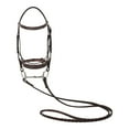thumbnail image 1 of Huntley Equestrian Fancy Stitched Sedgwick Leather Padded Bridle with Reins (Sedgwick Australian Nut, Small Pony), 1 of 7