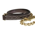 thumbnail image 1 of Huntley Equestrian Fancy Stitched Padded Leather Lead with Brass chain, 1 of 9