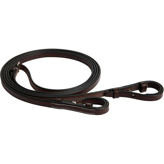 Huntley Equestrian Pelham Flat Curb English Bridle Rein 1/2" width (Full)