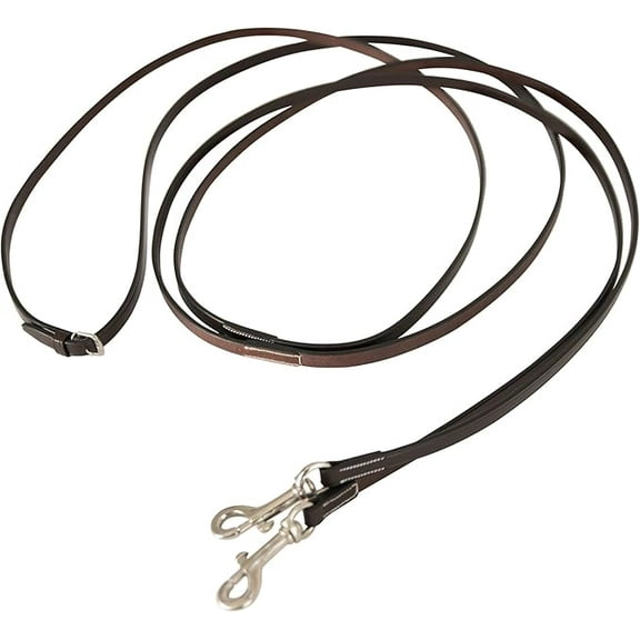 Huntley Equestrian Sedgwick Leather Draw Reins, Training Reins with Snap Ends (95" Inches Long)