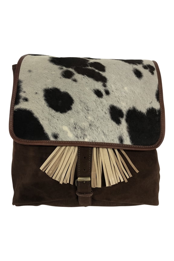 Suede Leather Cowhide Designer Shoulder Backpack