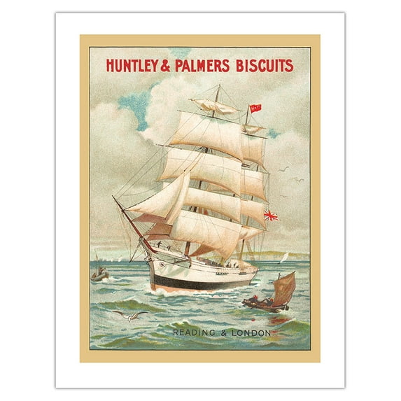 Huntley & Palmers Biscuits - Vintage Advertising Poster c.1910s - Bamboo Fine Art 290gsm Paper (Unframed) 17x22in
