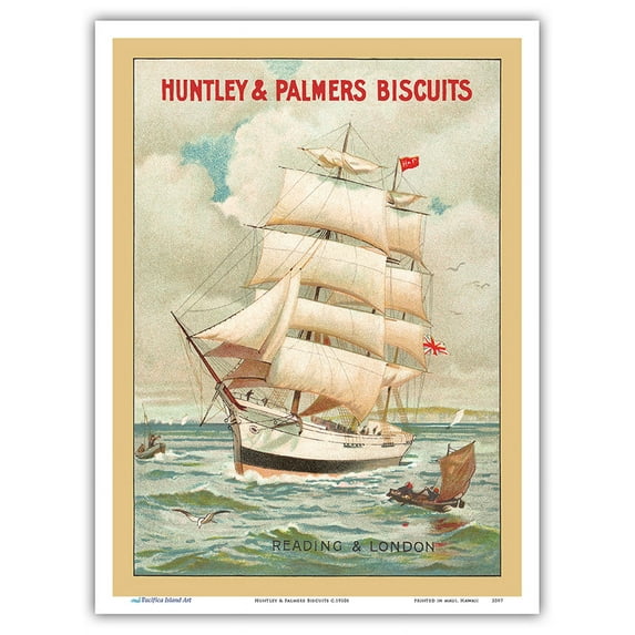 Huntley & Palmers Biscuits - Vintage Advertising Poster c.1910s - Master Art Print (Unframed) 9in x 12in