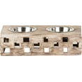 thumbnail image 1 of Huntley Pet Elevated Dog and Cat Double Bowl Feeder Stainless Steel Bowls (Berjen Block, Small), 1 of 13