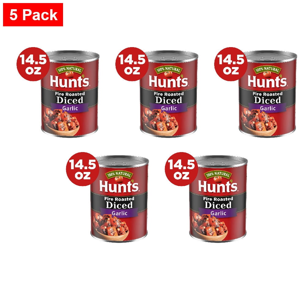 Hunts Fire Roasted Diced Tomatoes with Garlic 14.500 oz - 5 Pack
