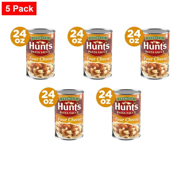 Hunts Four Cheese Pasta Sauce 24 oz - 5 Pack