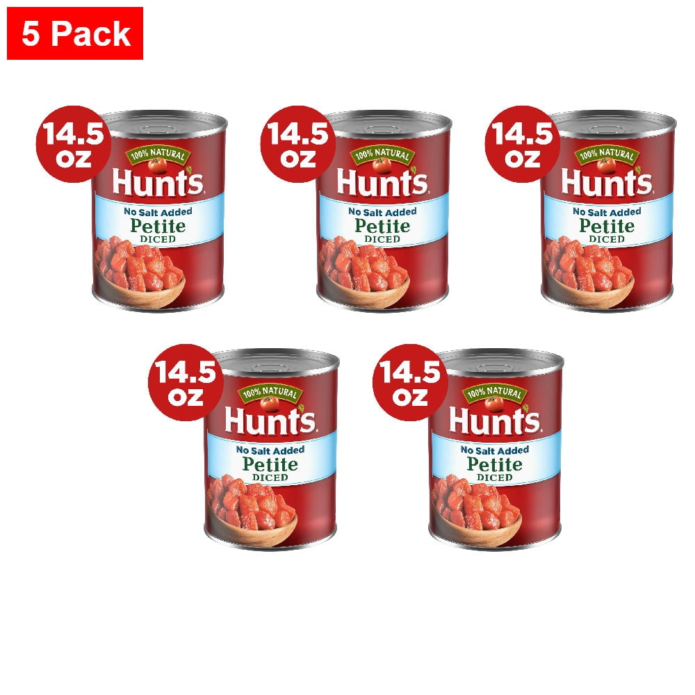 Hunts No Salt Added Petite Diced Tomatoes 14.500 oz - 5 Pack