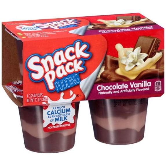 Hunts Snack Pack Chocolate & Vanilla - 3.5oz (Pack of 48)