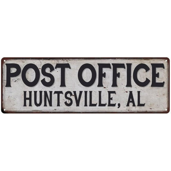 Huntsville, Al Post Office Metal Sign Vintage 6x18 106180011115