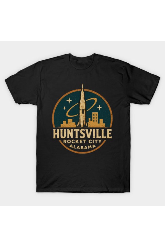 Huntsville Alabama Rocket City Skyline Unisex T-shirt, up to size 5XL