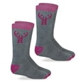 thumbnail image 1 of Huntworth Girls Socks, 2 Pack Merino Wool Blend Outdoor Kids Youth Boot Socks (Little Girls & Big Girls), 1 of 5