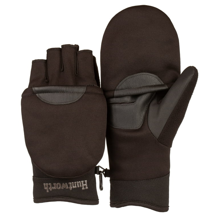 Huntworth Men s Horizon Midweight Pop Top Hunting Gloves Black Size L XL Walmart