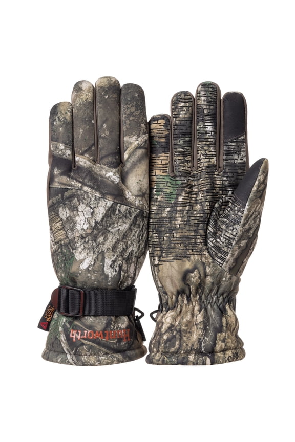 Huntworth Men’s Intrepid Heat Boost, Windproof Hunting Glove, Stretch Polyester, Realtree APX, Men's Size L/XL