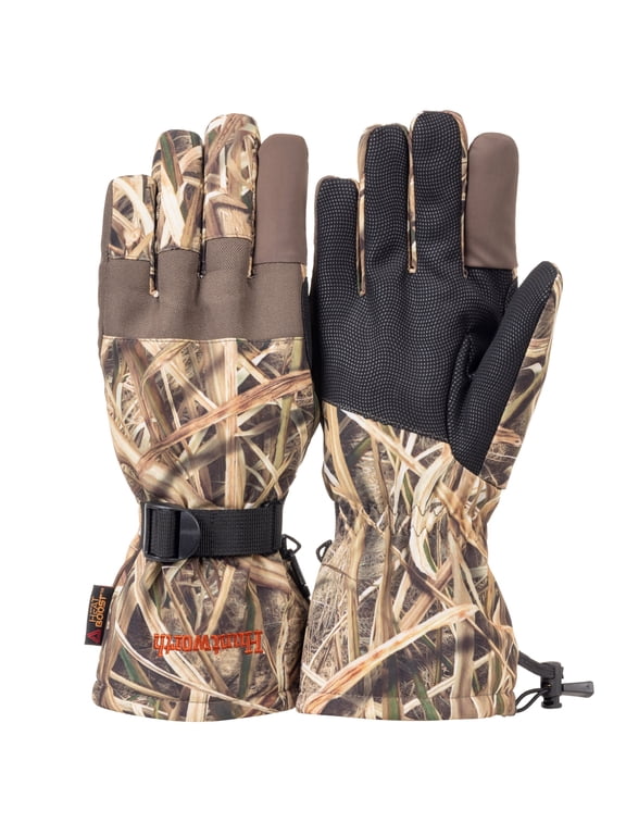 Huntworth Solitude Men's Hunting Gloves, Mossy Oak Shadow Grass Blade, Men's Size M/L