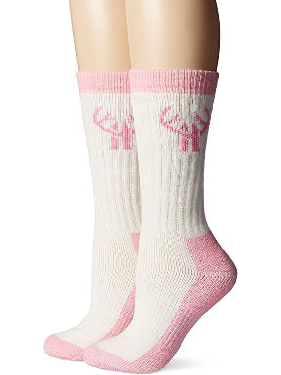 Womens Socks, Merino Wool Heavyweight Cushion Boot Crew Socks, 2 Pairs